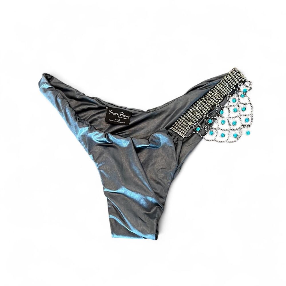 Beach-bunny Women's Blue and Grey Bikini-and-tankini-bottoms